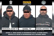 Francisco Javier “N”, Daniel “N” y Manuel Antonio “N” fueron detenidos tras amenazar a dos víctimas con arma de fuego.