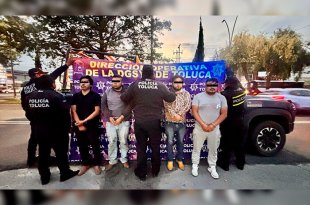 Tras una persecución, policías municipales capturaron a cuatro hombres originarios de Jiquipilco.