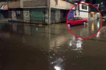 Encharcamientos e inundaciones afectan calles de Chalco tras las lluvias registradas la tarde-noche de este jueves.