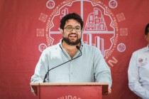 El alcalde Isaac Montoya Márquez informa, junto a autoridades de OCAVM y vecinos, sobre los trabajos de desazolve en la presa Los Cuartos