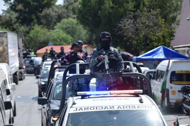 Elementos de seguridad participan en el Operativo Otomí, desplegado en 34 municipios del Estado de México.