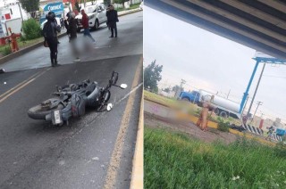 Su cuerpo quedó a unos metros de la motocicleta en que viajaba modelo Pulsar color negra con placas de circulación 23KNE7. 