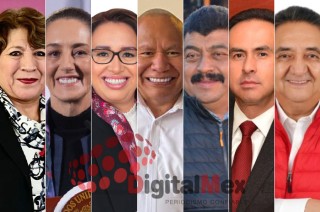 Delfina Gómez, Claudia Sheinbaum, Azucena Cisneros, Raciel Pérez, Nazario Gutiérrez, Ricardo Aguilar, Eduardo Bernal