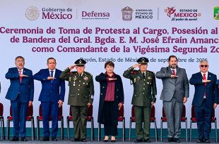 Delfina Gómez Álvarez destacó la coordinación con las Fuerzas Armadas durante la toma de protesta del nuevo Comandante de la 22/a Zona Militar.