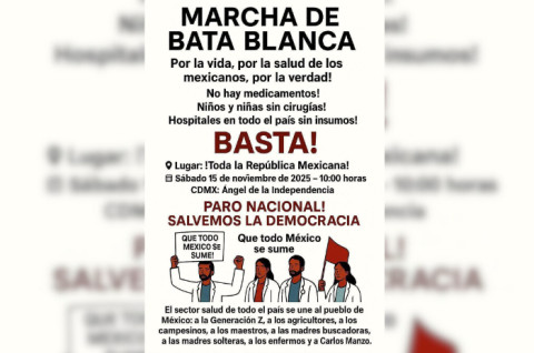 Personal médico convoca la “Marcha de la Bata Blanca”