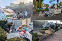 Comunidad de La Unión retira basura del parque