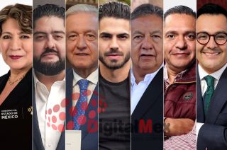 Delfina Gómez, Andrés Andrade, AMLO, Roberto Hernández, Higinio Martínez, Ricardo Moreno, Daniel Sibaja