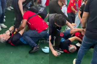 Pelea entre dos asistentes en las gradas del Autódromo Hermanos Rodríguez