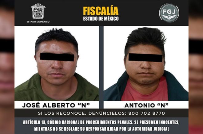 La Fiscalía del Estado de México cumplimentó una orden de aprehensión contra dos hombres investigados por privar de la libertad y matar a una persona.
