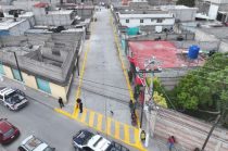 Vecinos de la colonia Luis Donaldo Colosio estrenaron vialidades pavimentadas.
