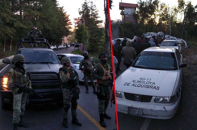 #Video: Taxistas bloquean el paso de autoridades federales al sur del #Edoméx