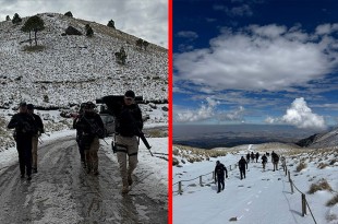 Se desplegó un grupo de especialistas de Protección Civil y Seguridad del Gobierno municipal de Toluca con unidades de alta montaña