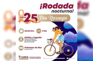 Este martes 25 de marzo, se llevará a cabo la Rodada Nocturna en conmemoración del Día Naranja a las 20:00 horas, con salida y llegada en las instalaciones de HUIZI.