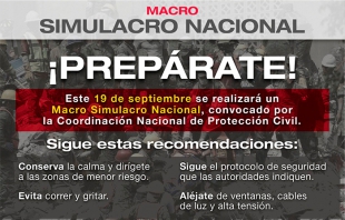 ¡Atención! Participará Edomex en macro simulacro por #Sismo 19S