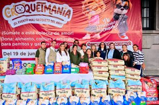 La gobernadora Delfina Gómez Álvarez participó en la entrega de donativos para la campaña Croquetmanía y reiteró el llamado a la ciudadanía a apoyar con alimento e insumos para perros y gatos en espera de adopción antes del 31 de julio.