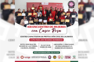 El Ayuntamiento de Calimaya anunció la realización del Primer Encuentro de Mujeres con Casco Rosa