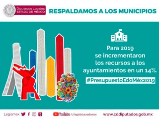 Cuentan ayuntamientos mexiquenses con más recursos en 2019