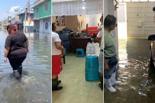 Al lugar llegó una unidad de la Comisión de Agua del Estado de México (CAEM) para ayudar en el desalojo de las aguas negras.