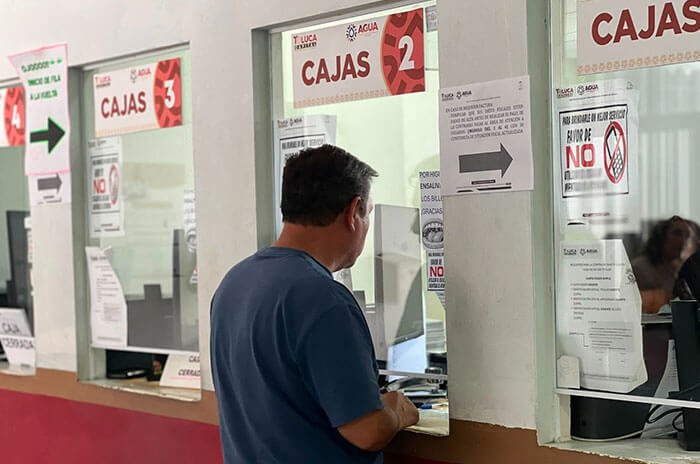 Los pagos de agua pueden realizarse en las oficinas de atención y cobro del Organismo de Agua y Saneamiento de Toluca.