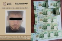 Tras ser puesto a salvo, los efectivos de la SSEM llevaron a cabo una revisión a su persona y le localizaron la suma de tres mil pesos en billetes.