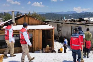 Fuerte granizada en Temascaltepec