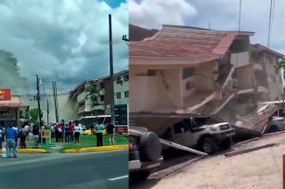 Edificios colapsados tras el sismo de magnitud 7.6 en Panamá. Las autoridades evalúan los daños ocasionados por el terremoto.