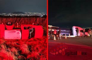 Autopista Lerma-Santiago cerrada tras choque de pipas