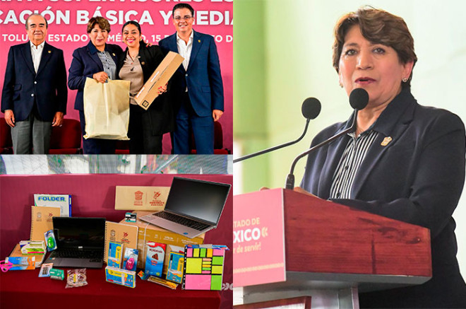 #Video: Delfina Gómez entrega equipo de cómputo y material a más de mil supervisores escolares del #Edoméx