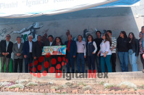 Video: Dan la primera pincelada al mural “El Nigromante” en la Prepa 4 de la UAEMéx