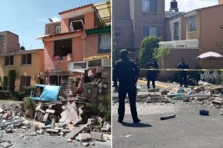 La fachada del inmueble quedó con múltiples daños y con los cristales y paredes derrumbadas.