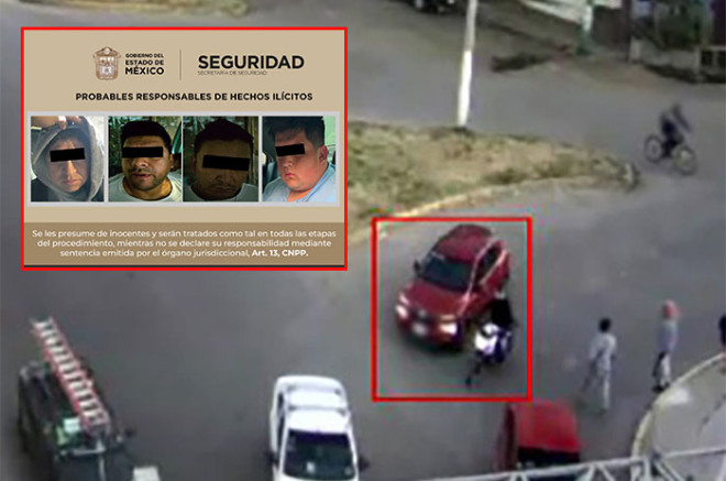 Fueron detenidos Gustavo “N” (38 años), Marcelino “N” (43 años), Miguel “N” (31 años) y Uriel “N” (24 años), quienes podrían estar implicados también en otros robos de vehículos en Ecatepec.