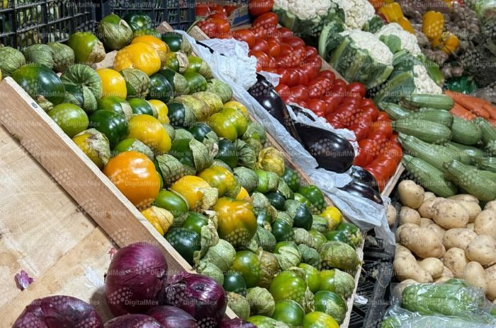 Verduras a la venta en mercados del Valle de Toluca.