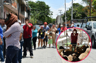 Pobladores reciben alimentos y animales decomisados durante la Operación Liberación en Edoméx.