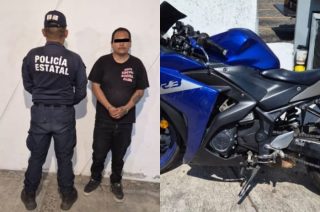 Elementos de la SSEM detuvieron en Valle de Bravo a un hombre que viajaba en una motocicleta con reporte de robo vigente.