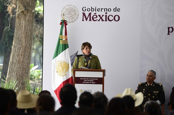 Delfina Gómez busca protección a el Bosque de Agua