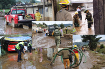 Autoridades brindan apoyo tras lluvias en Tianguistenco