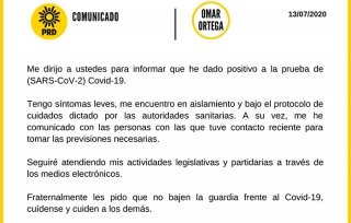 Coordinador de diputados locales del PRD da positivo a #Covid-19