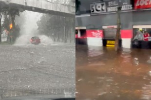 #Video: ¡Precaución! Granizada provoca inundación en calles de Toluca