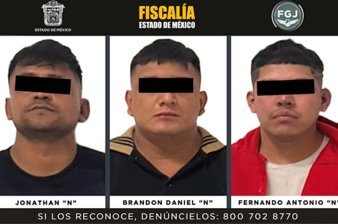 Tres presuntos integrantes de “Los Chons” fueron detenidos por su probable participación en el robo con violencia de una motocicleta en Tlalnepantla.
