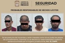 Cuatro hombres fueron detenidos en Chalco tras una revisión preventiva.