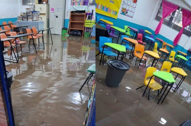 La intensa lluvia acompañada de granizo provocó encharcamientos e inundaciones en distintos puntos de Cuautitlán Izcalli, entre ellos Niños Héroes y Perinorte.