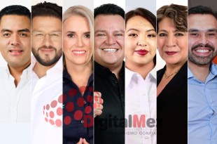 Óscar Sánchez, Adolfo Solís, Romina Contreras, Héctor Gordillo, Reyna Pulido, Delfina Gómez, Jorge A. Máynez