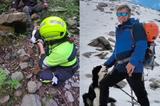 Rescatistas de la Brigada de Rescate Morelos, junto al alpinista Jaime Juárez Green
