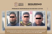 Los tres detenidos fueron puestos a disposición de la Fiscalía General de la República en Naucalpan, donde se determinará su situación jurídica.