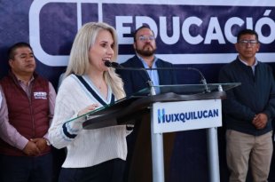Romina Contreras destacó la reducción del analfabetismo en Huixquilucan durante su visita a la Secundaria Técnica 188.