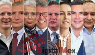 Alfredo del Mazo, Adán Augusto López, Olga Sánchez Cordero, Ricardo Monreal, Santiago Nieto, Claudia Sheinbaum, Alejandro Moreno Cárdenas, Raúl Flores Bernal