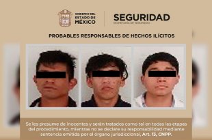 Jair “N”, de 26 años; José “N”, de 24, y Jeshua “N”, de 19, fueron trasladados ante el Ministerio Público en Chalco para determinar su situación jurídica.