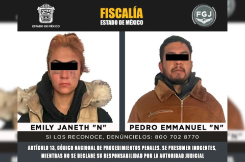 Emily Janet “N” y Pedro Emmanuel “N”, detenidos y vinculados a proceso en San Martín de las Pirámides