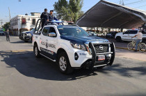 Policía de Barrio de San Mateo Atenco durante labores de vigilancia.