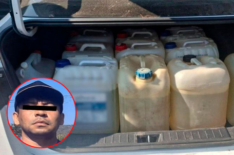 Al solicitar la documentación que acreditara la legal posesión del combustible, el sujeto no pudo comprobar su procedencia.